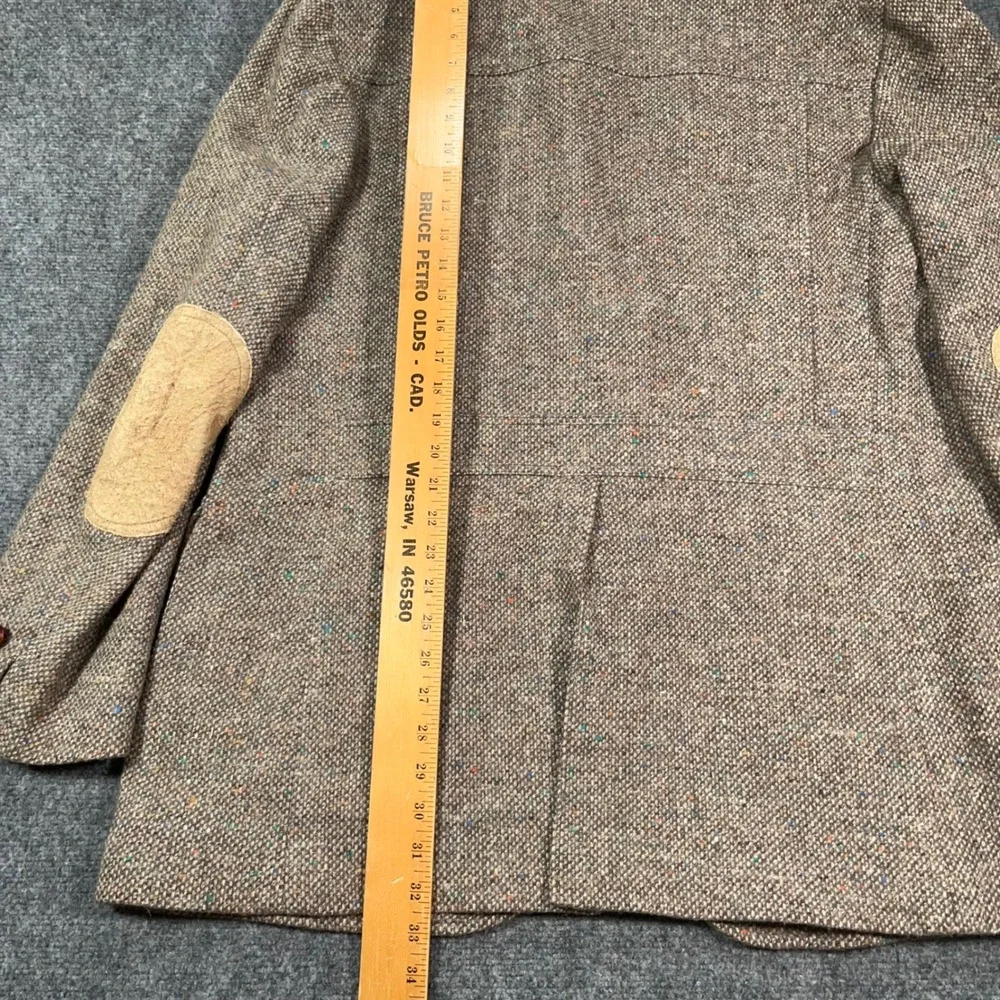 VTG Pendleton Blazer Mens 48 Long Virgin Wool Elbow Patches Brown Made in USA